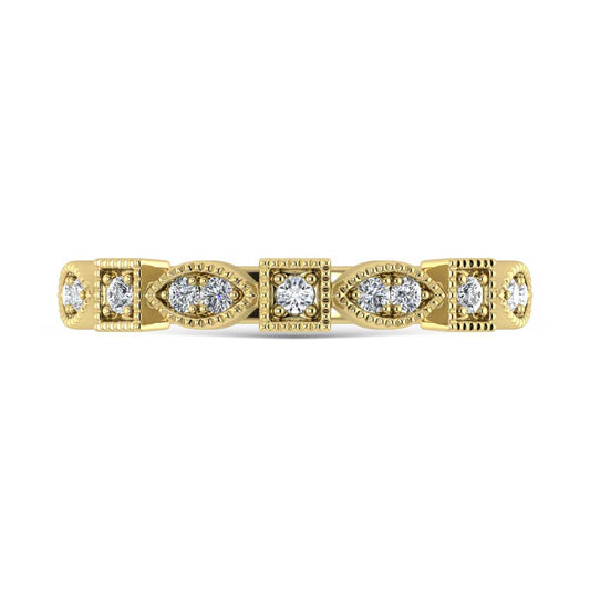 10K Yellow Gold Lab Grown Diamond 1/6 Ct.Tw. Stack Band