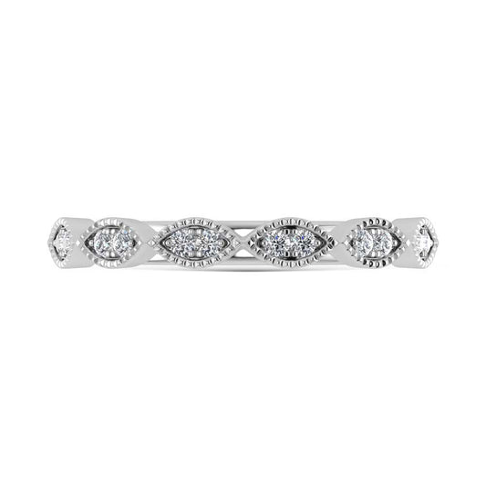 10K White Gold Lab Grown Diamond 1/6 Ct.Tw. Stack Band