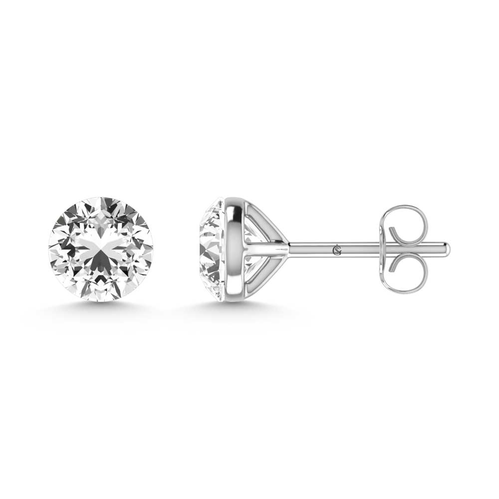 14K White Gold 1 Ct.Tw. Lab Grown Diamond Stud Earrings