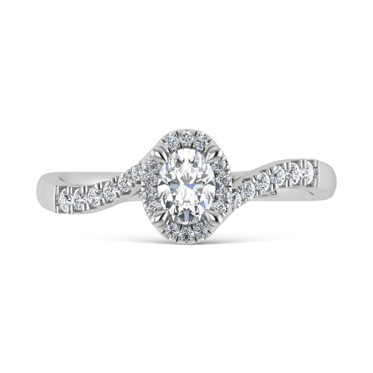 10K White Gold Lab Grown Diamond 1/2 Ct.Tw. Engagement Ring