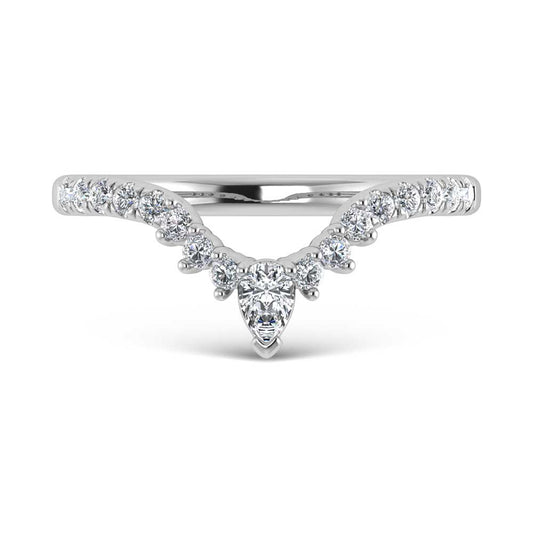 14K White Gold 1/3 Ct.Tw. Lab Grown Diamond Chevron Band