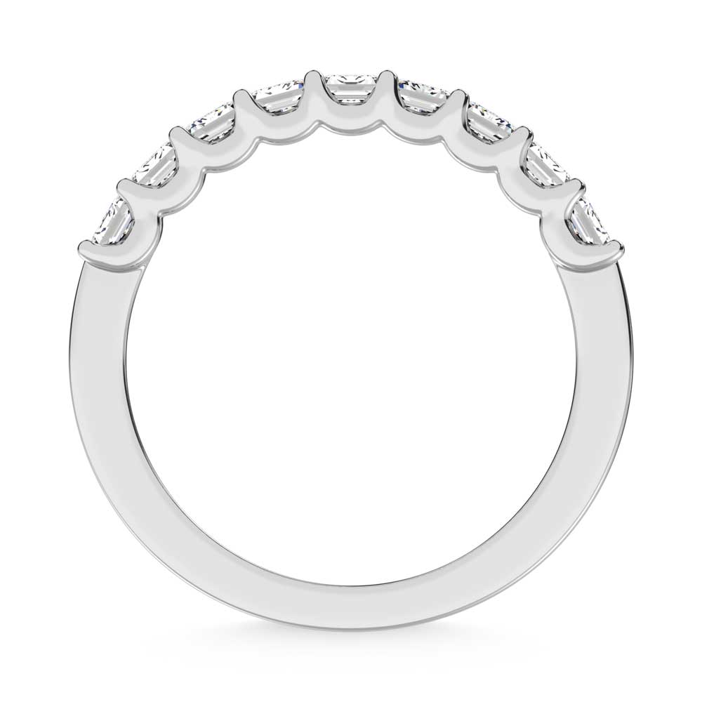 14K White Gold Lab Grown Diamond 1 Ct.Tw. Half Way Emerald Band