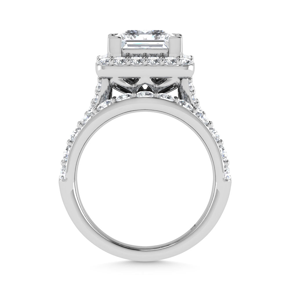 14K White Gold 4 7/8 Ct.Tw. Lab Grown Diamond Bridal Ring (IGI Certified Center 3ct)