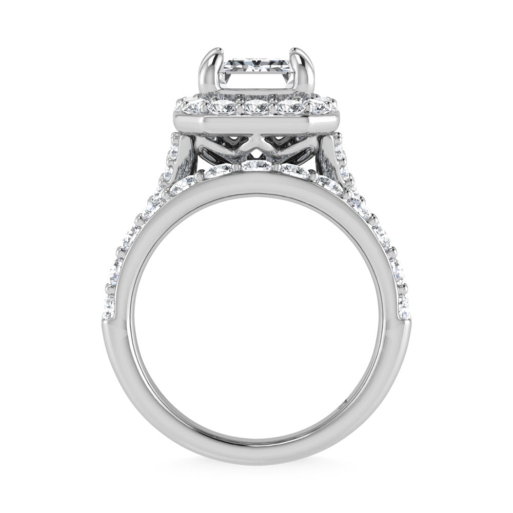 14K White Gold 4 7/8 Ct.Tw. Lab Grown Diamond Bridal Ring (IGI Certified Center 3ct)