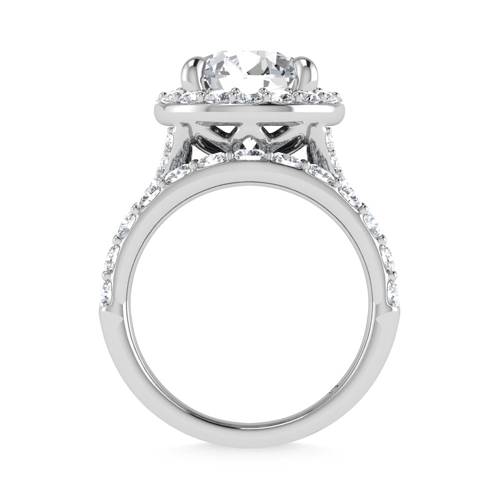 14K White Gold 4 7/8 Ct.Tw. Lab Grown Diamond Bridal Ring (IGI Certified Center 3ct)