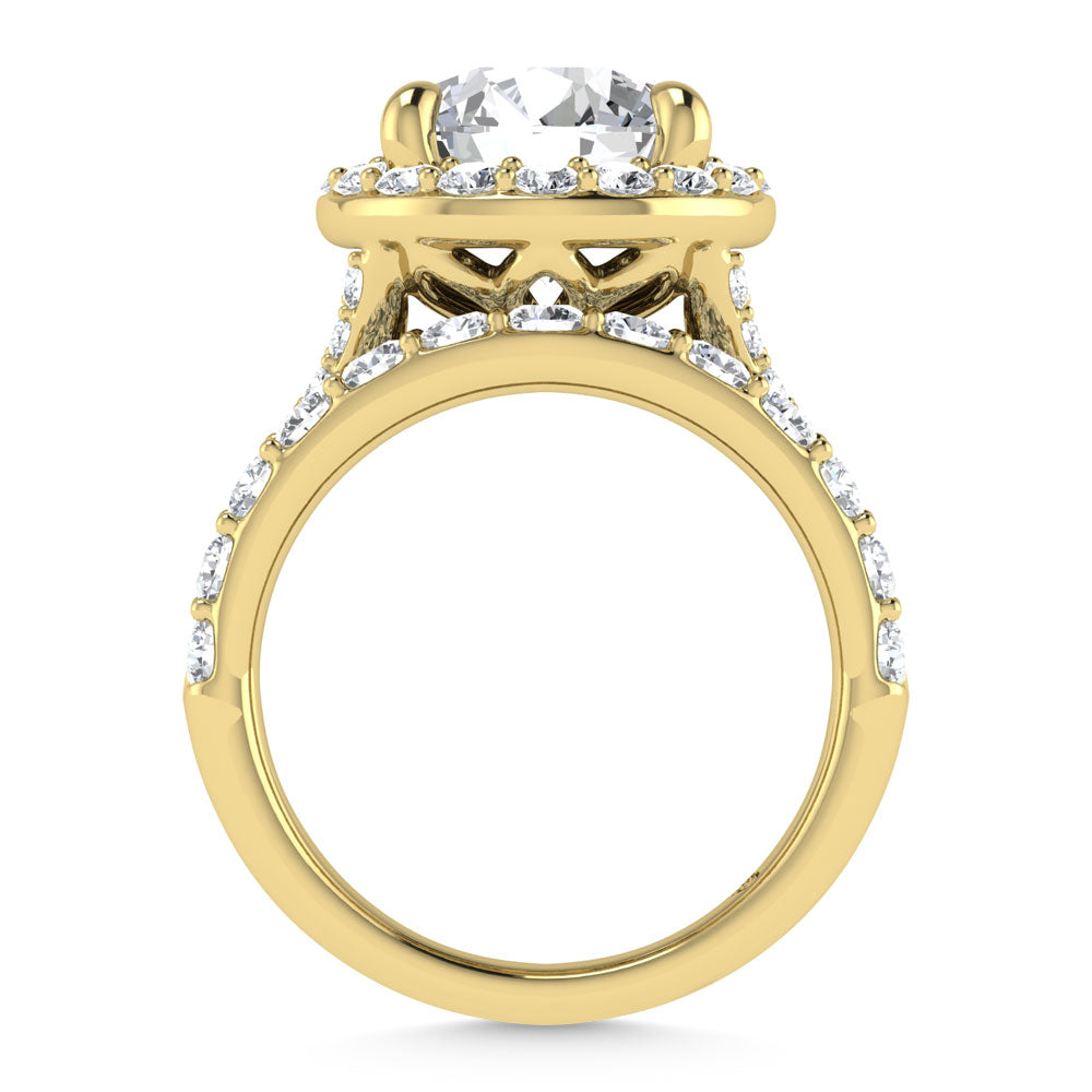 14K Yellow Gold 4 7/8 Ct.Tw. Lab Grown Diamond Bridal Ring (IGI Certified Center 3ct)