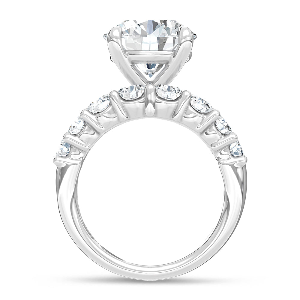 14K White Gold Lab Grown Diamond 8 3/4 Ct.Tw. Engagement Ring (IGI Certified Center 5ct)