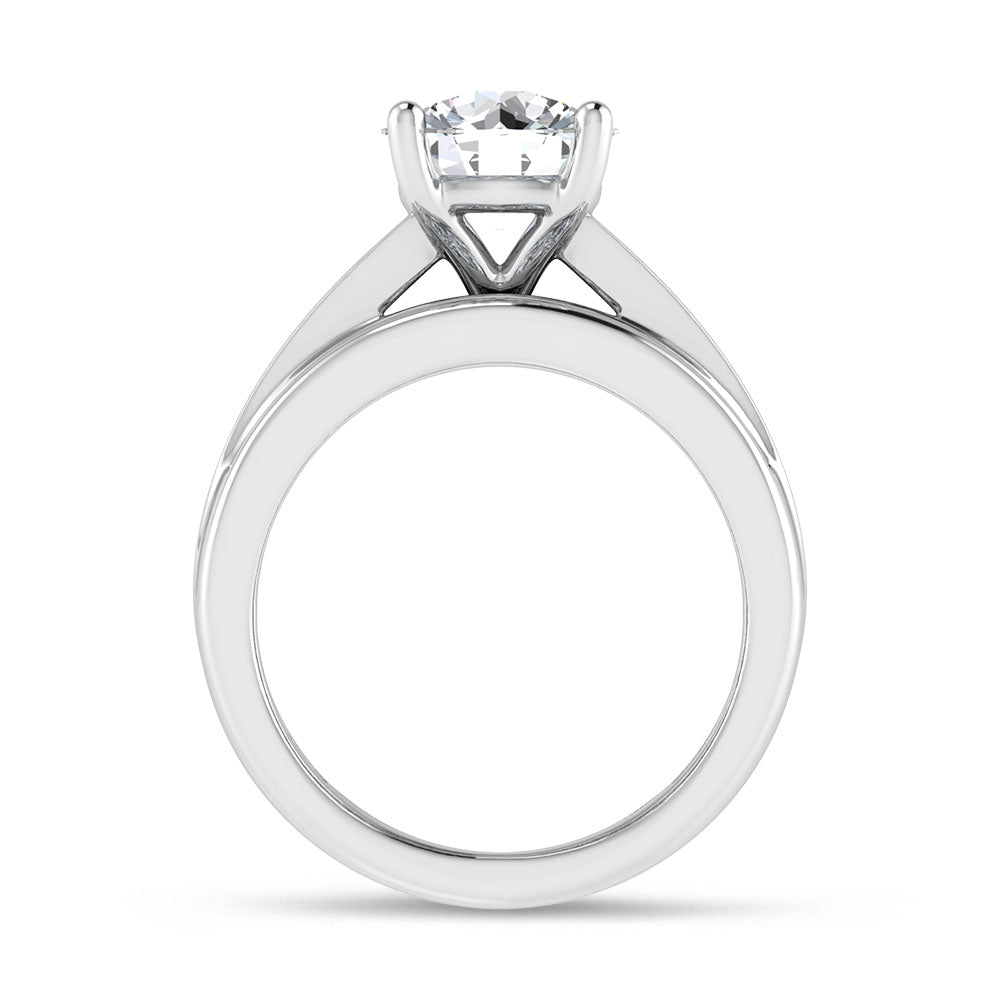 10K White Gold 3 Ct.Tw. Round Center Lab Grown Diamond Engagement Ring (IGI Certified Center 2ct)