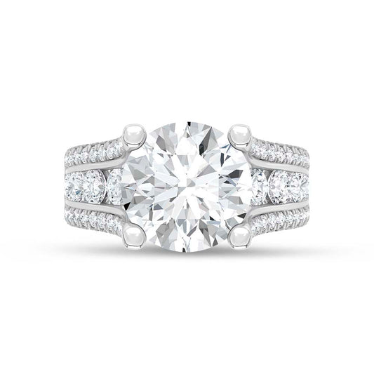 14K White Gold Lab Grown Diamond 6 7/8 Ct.Tw. Engagement Ring (Center 5ct)