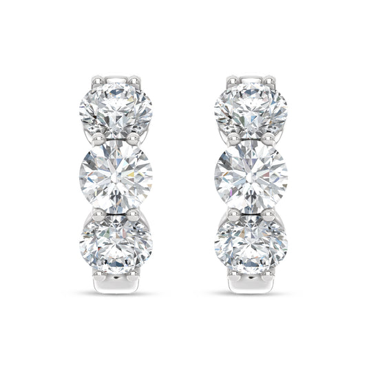 14K White Gold Lab Grown Diamond 2 Ct.Tw. Hoop Earrings