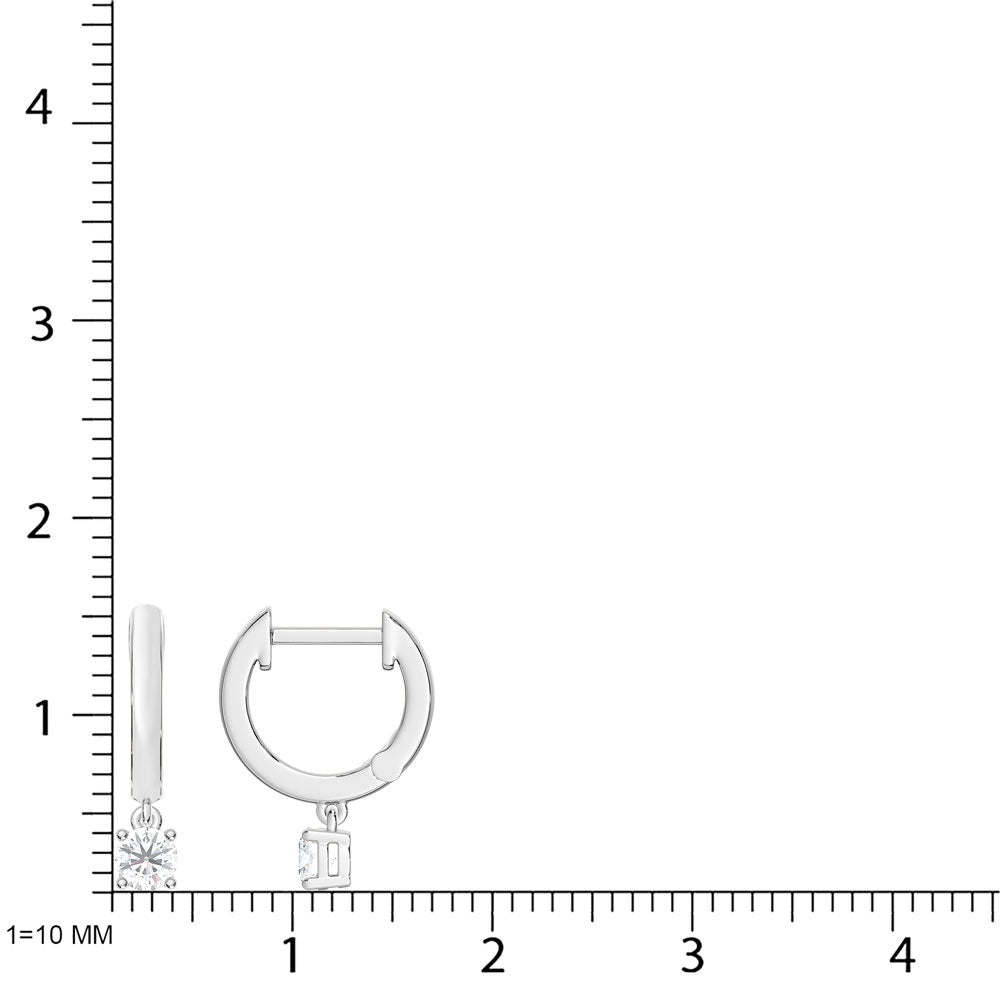10K White Gold Lab Grown Diamond 1/4 Ct.Tw. Hoop Earrings