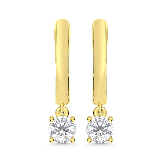 10K Yellow Gold Lab Grown Diamond 1/4 Ct.Tw. Hoop Earrings