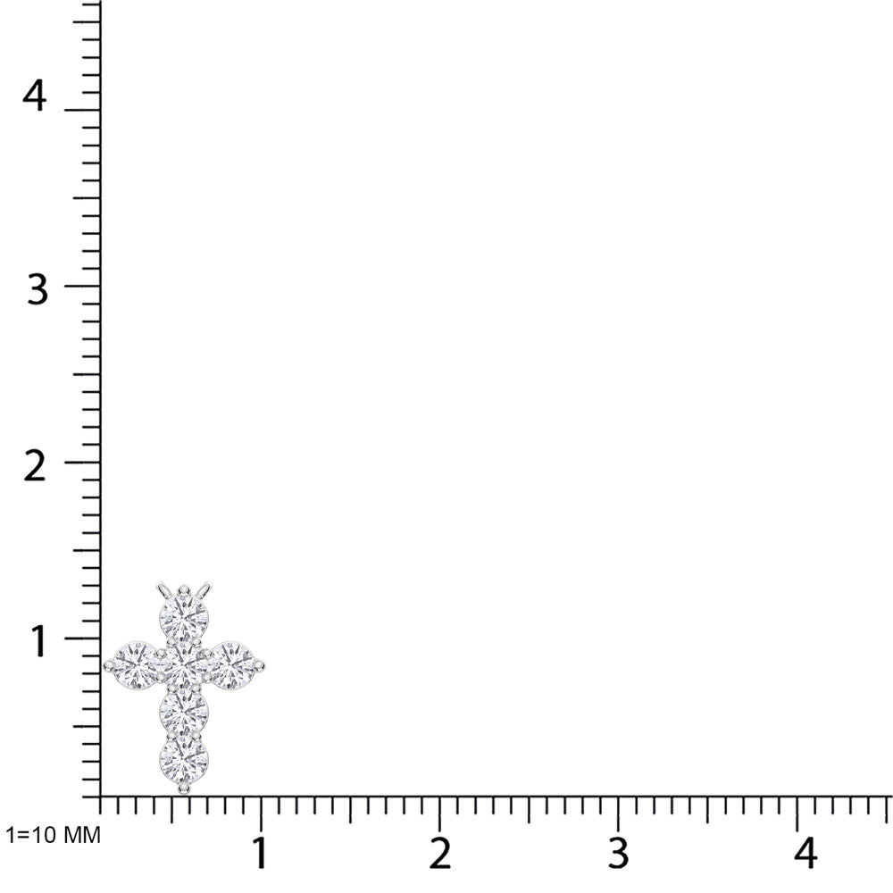 10K White Gold 1/2 Ct.Tw. Lab Grown Diamond Cross Pendant