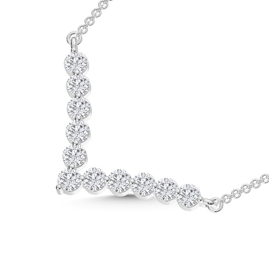 10K White Gold Lab Grown Diamond 1/4 Ct.Tw. Fashion Necklace