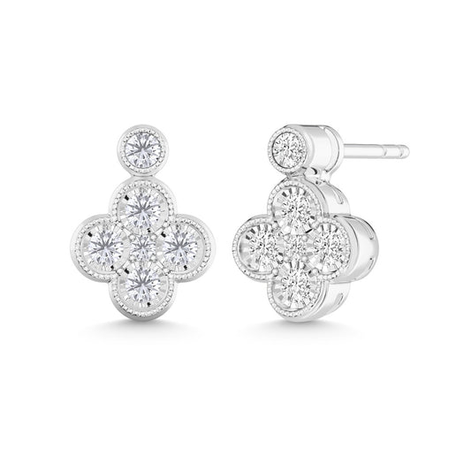 10K White Gold Lab Grown Diamond 1/4 Ct.Tw. Fashion Earrings