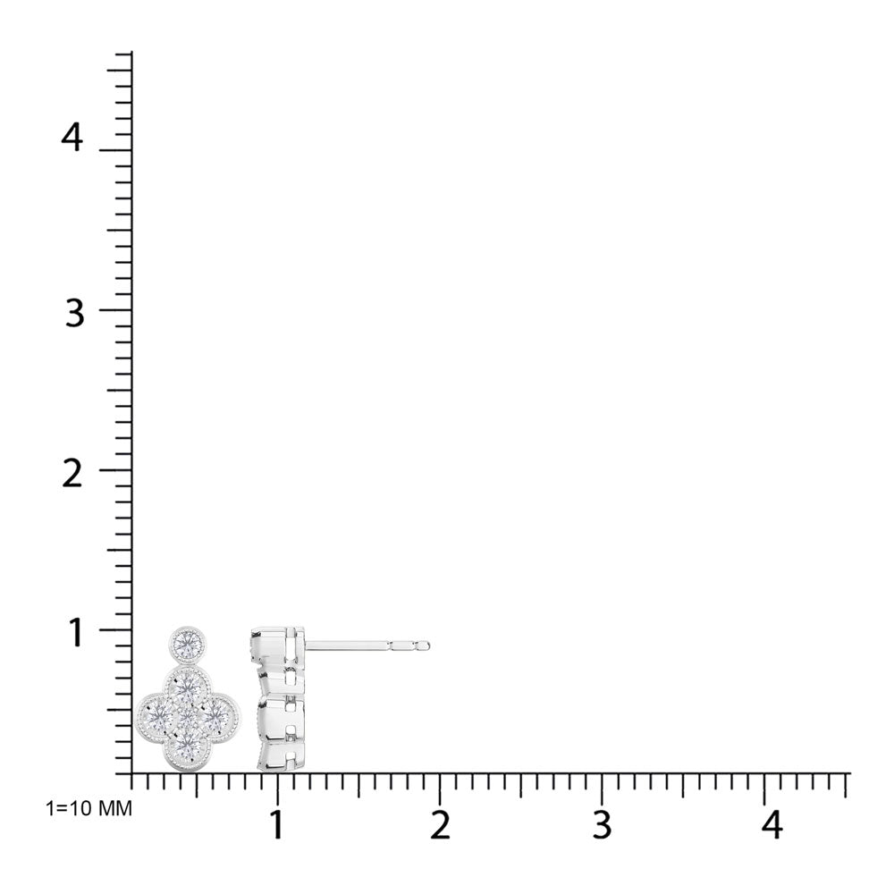 10K White Gold Lab Grown Diamond 1/4 Ct.Tw. Fashion Earrings