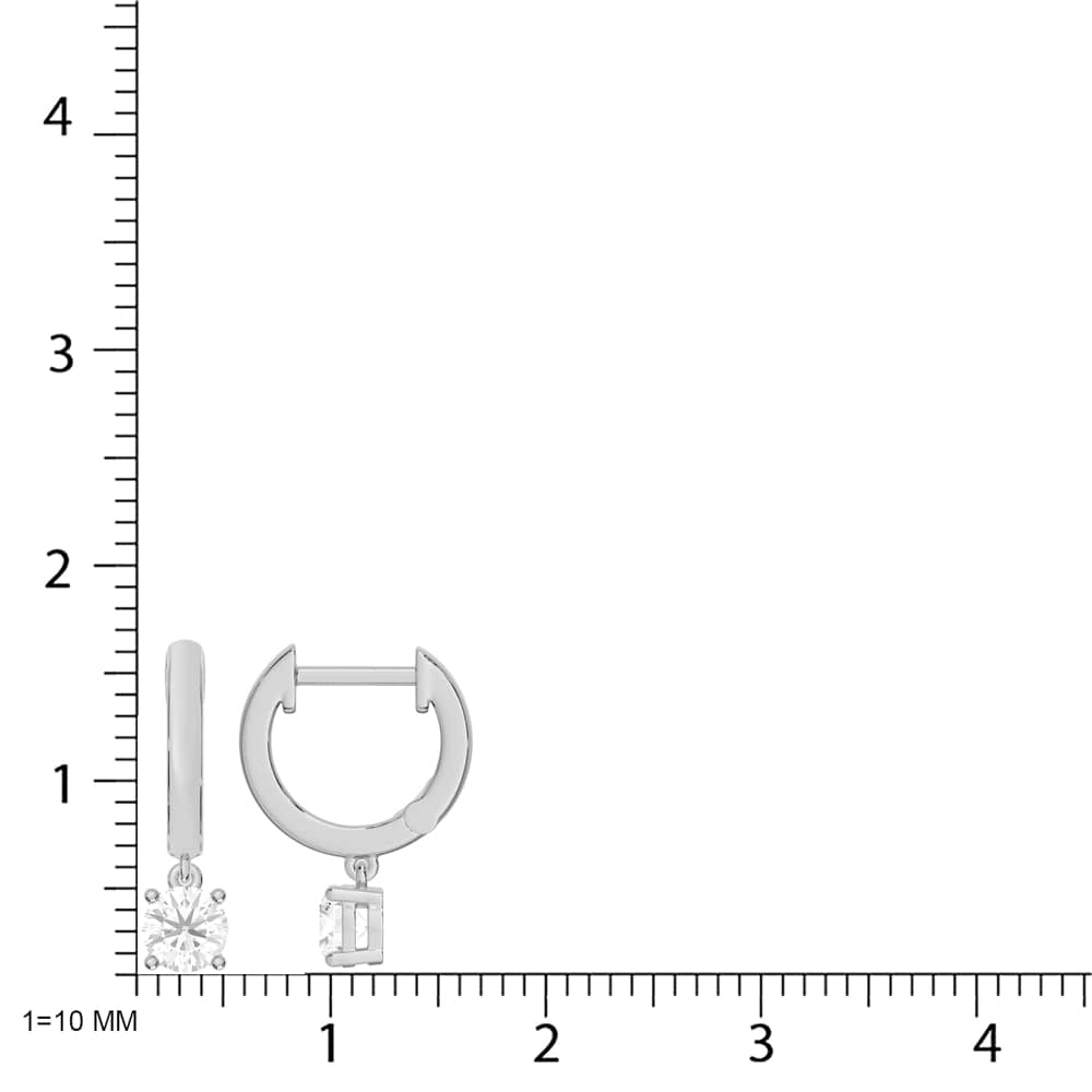 10K White Gold 1/2 Ct.Tw. Lab Grown Diamond Hoop Earrings