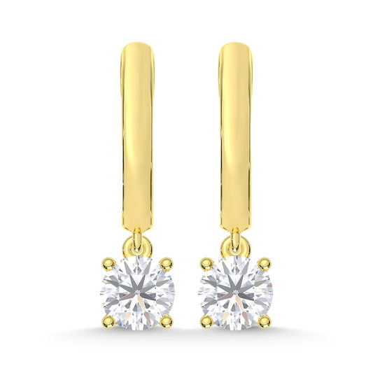 10K Yellow Gold 3/4 Ct.Tw. Lab Grown Diamond Hoop Earrings