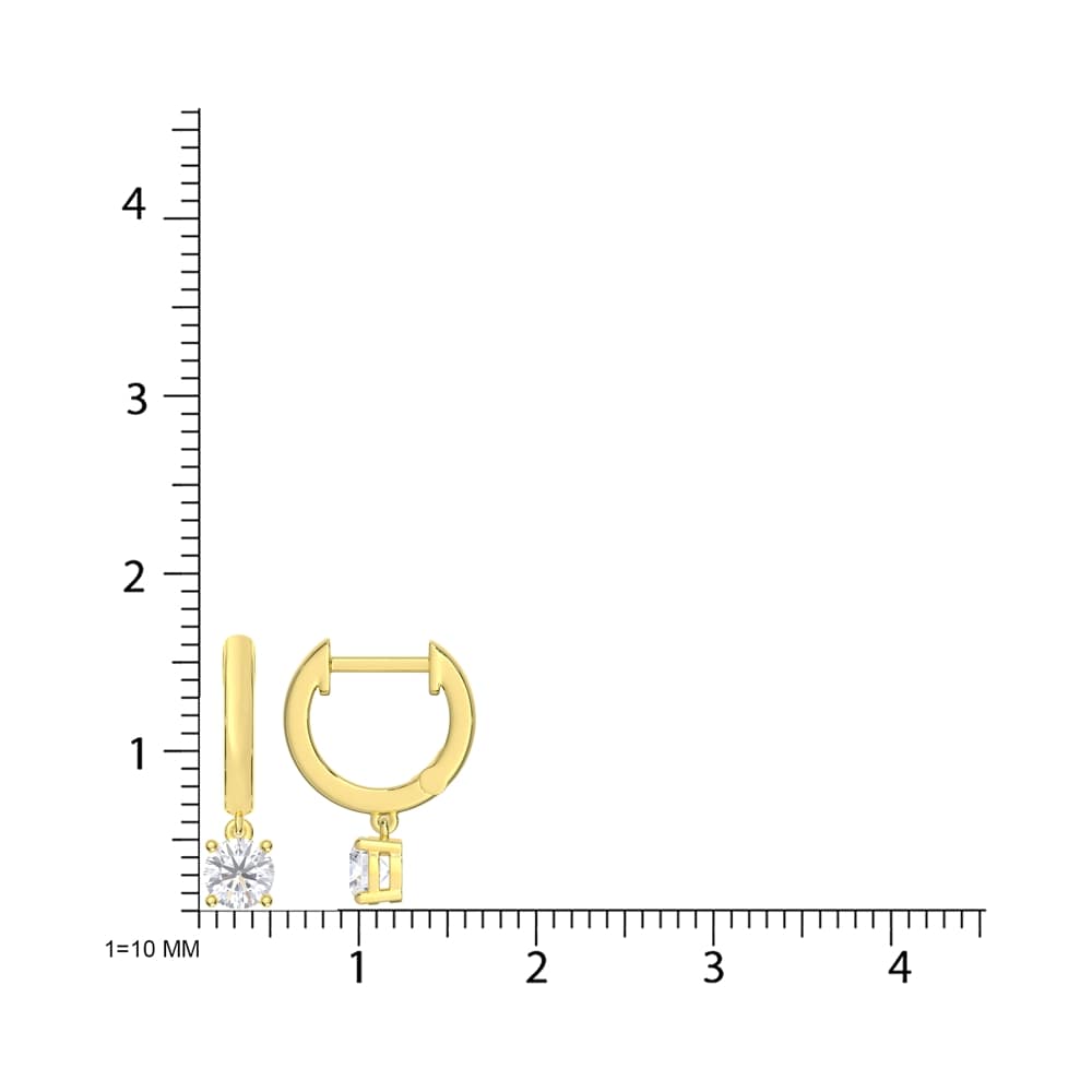 10K Yellow Gold 3/4 Ct.Tw. Lab Grown Diamond Hoop Earrings