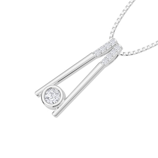 10K White Gold Lab Grown Diamond 1/5 Ct.Tw. Fashion Pendant