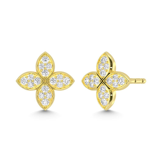 10K Yellow Gold 1/2 Ct.Tw. Lab Grown Diamond Fashion Earrings