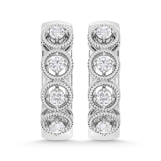 10K White Gold Lab Grown Diamond 1/6 Ct.Tw. Fashion Earrings