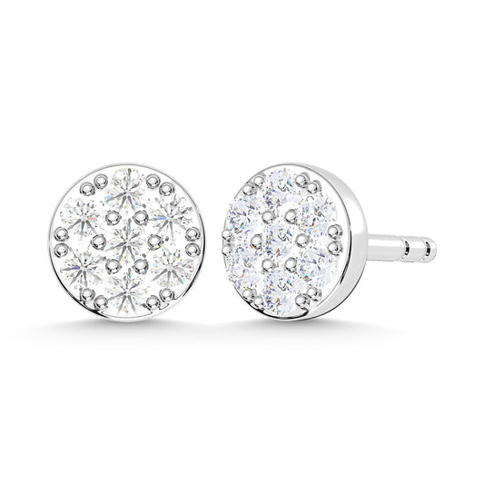 10K White Gold Lab Grown Diamond 1/10 Ct.Tw. Fashion Earrings