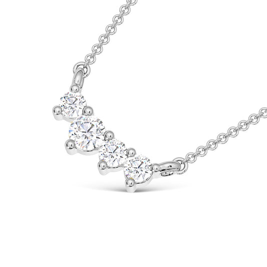 10K White Gold Lab Grown Diamond 1/10 Ct.Tw. Fashion Necklace