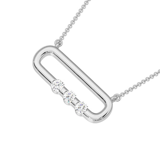 10K White Gold Lab Grown Diamond 1/10 Ct.Tw. Fashion Necklace