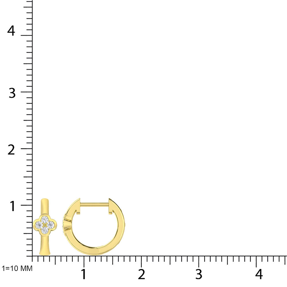 10K Yellow Gold Lab Grown Diamond 1/10 Ct.Tw. Hoop Earrings