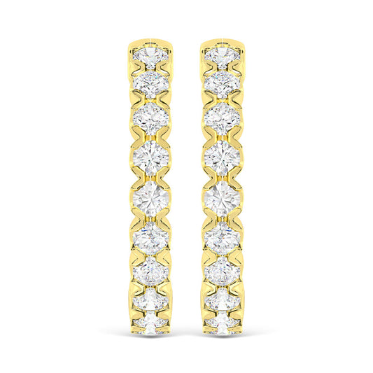 10K Yellow Gold Lab Grown Diamond 1/2 Ct.Tw. Fashion Earrings