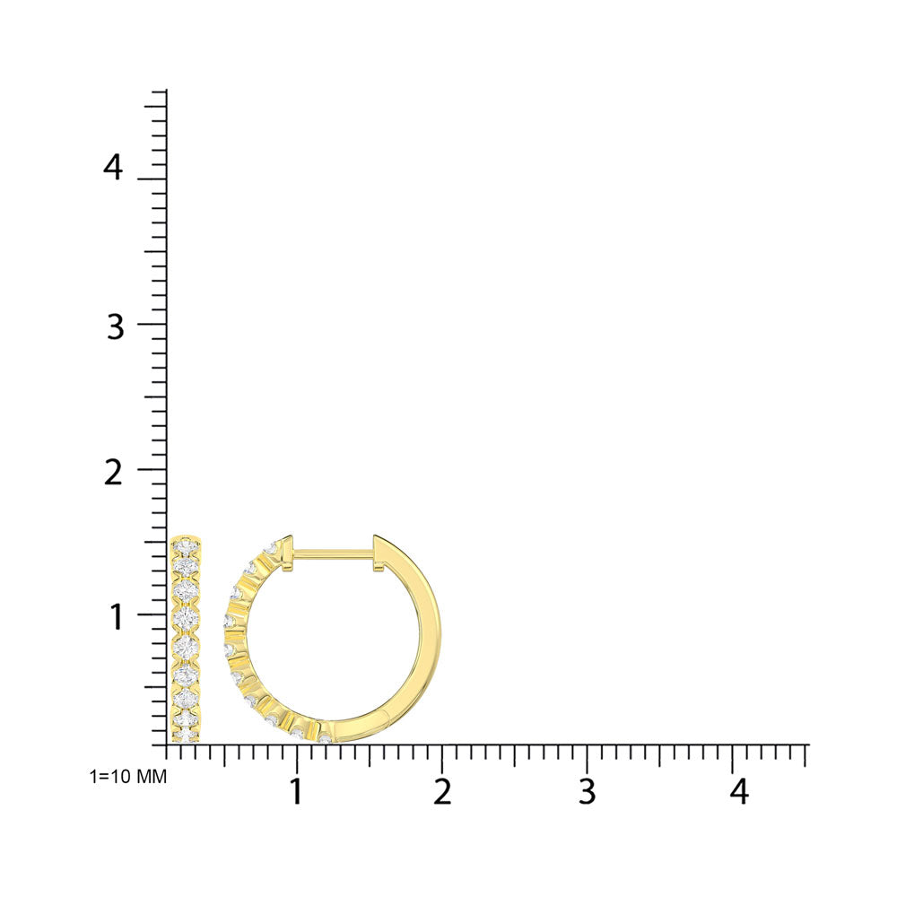 10K Yellow Gold Lab Grown Diamond 1/2 Ct.Tw. Fashion Earrings