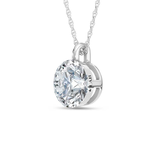 14K White Gold Lab Grown Diamond 1 1/2 Ct.Tw. Float Invisible Solitaire Pendant