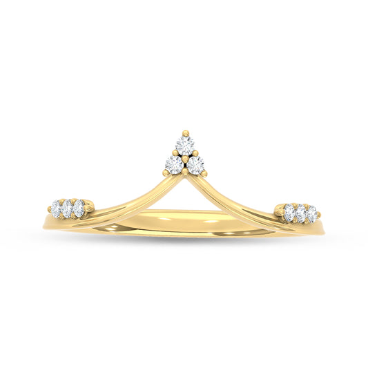 10K Two Tone 1/20 Ct.Tw. Lab Grown Diamond Chevron Band