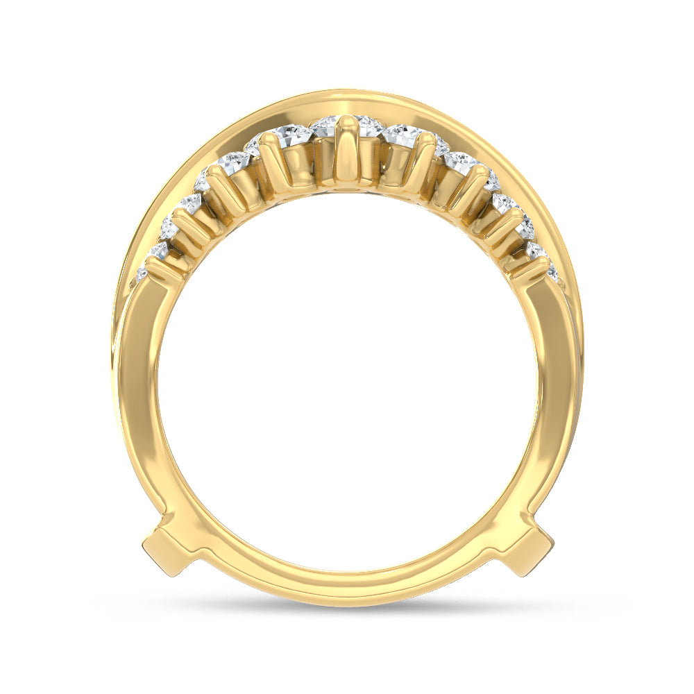 14K Yellow Gold Lab Grown Diamond 1 1/2 Ct.Tw. Guard Ring