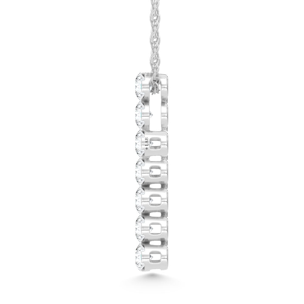 14K White Gold Lab Grown Diamond 1 Ct.Tw. Cross Pendant