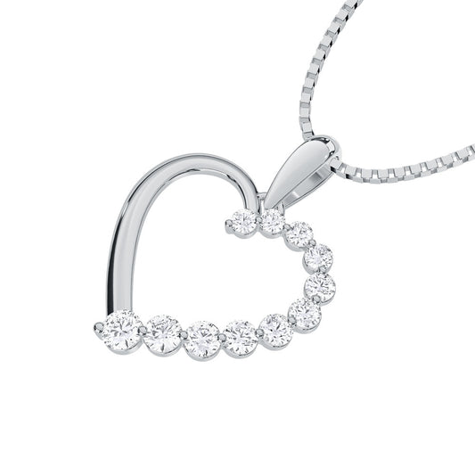 10K Rose Gold Lab Grown Diamond 1/3 Ct.Tw. Heart Pendant With Chain