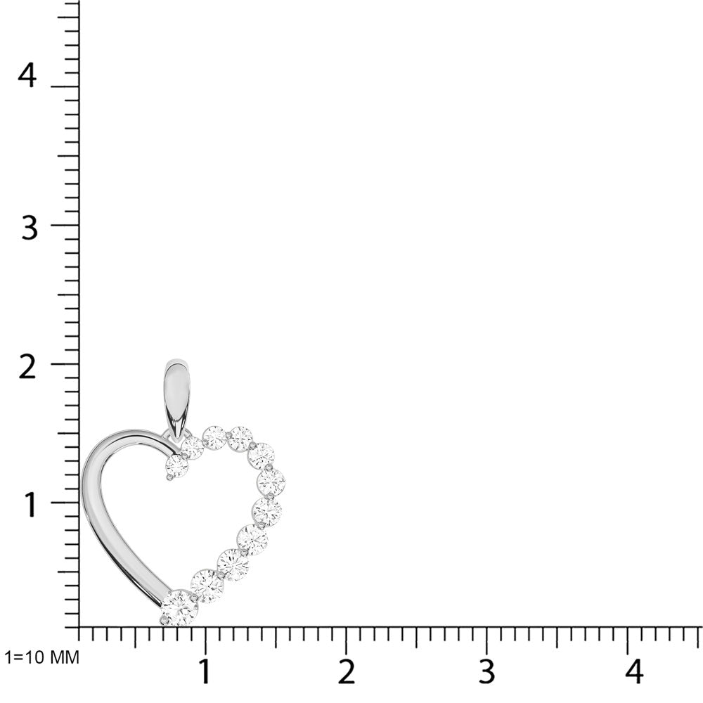 10K Rose Gold Lab Grown Diamond 1/3 Ct.Tw. Heart Pendant With Chain