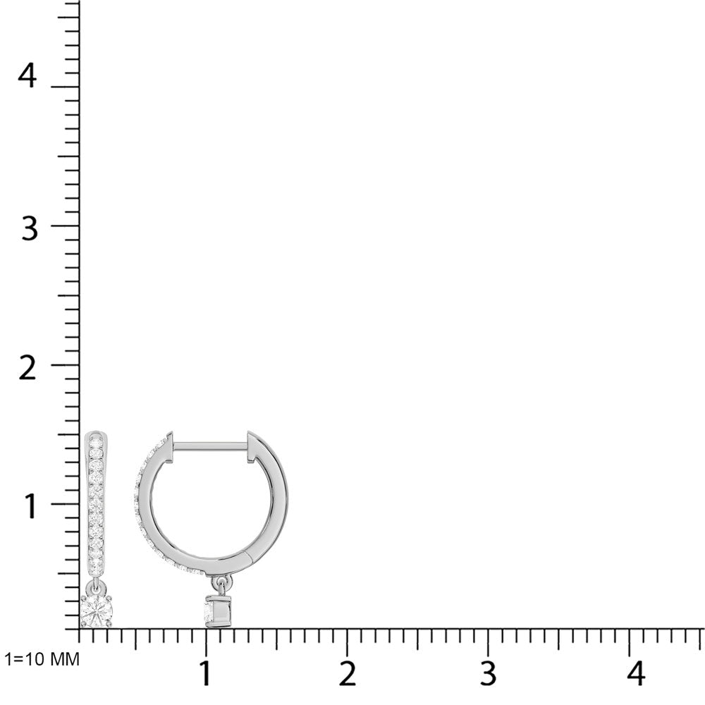 10K White Gold Lab Grown Diamond 1/4 Ct.Tw. Hoop Earrings
