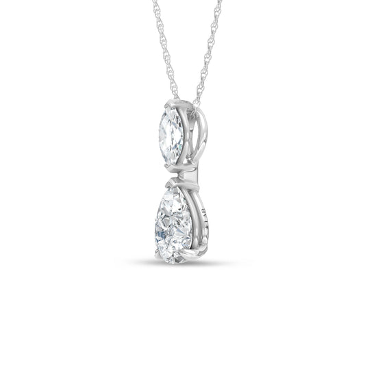 14K White Gold Lab Grown Diamond 1 Ct.Tw. Fashion Pendant