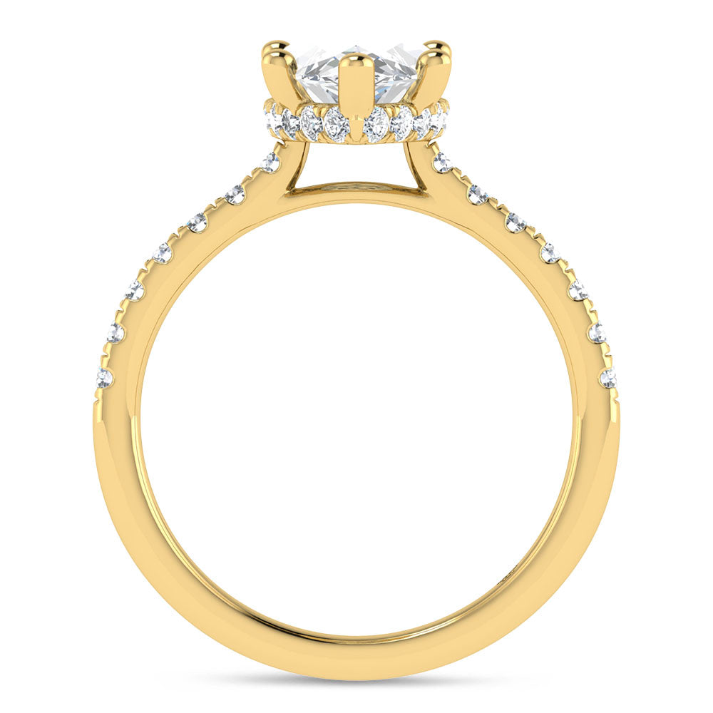 14K Yellow Gold 2 3/8 Ct.Tw. Lab Grown Diamond Marquise Shape Engagement Ring (IGI Certified Center 2ct)