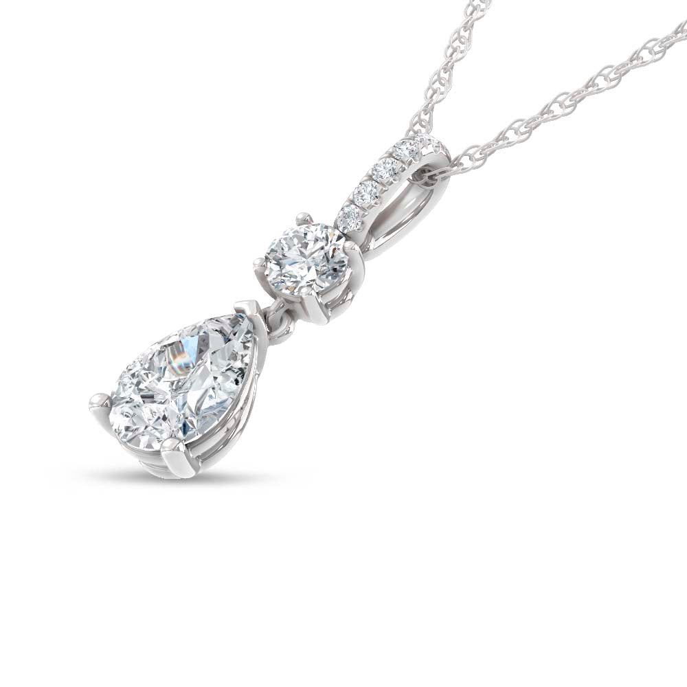 14K White Gold Lab Grown Diamond 1 1/3 Ct.Tw. Fashion Pendant