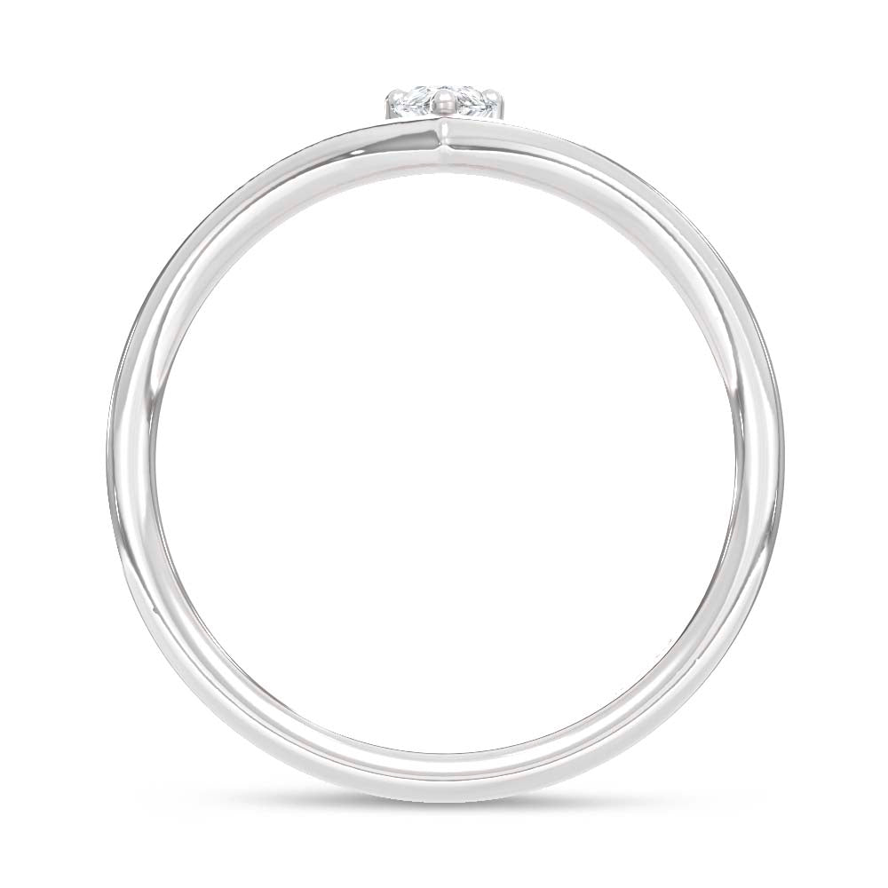 10K White Gold Lab Grown Diamond 1/6 Ct.Tw. Chevron Band