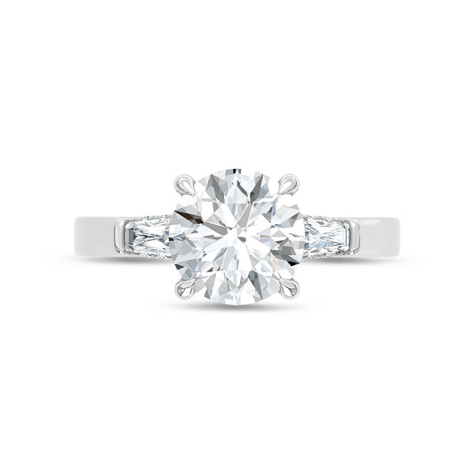 14K White Gold Lab Grown Diamond 3 7/8 Ct.Tw. Oval Shape Engagement Ring