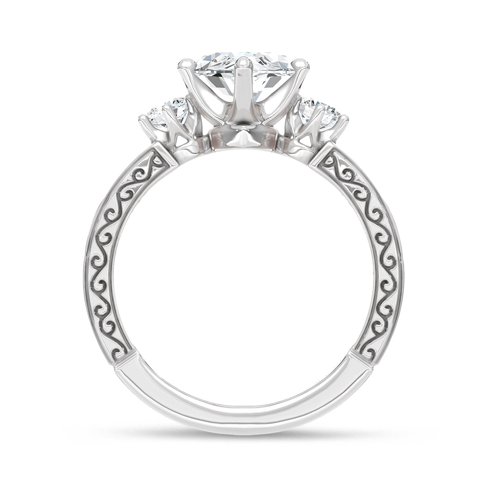 14K White Gold Lab Grown Diamond 2 1/3 Ct.Tw. Engagement Ring (IGI Certified Center 2ct)