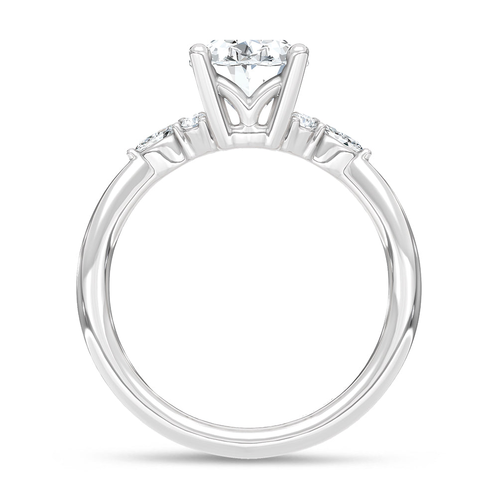 14K White Gold Lab Grown Diamond 2 1/8 Ct.Tw. Engagement Ring (IGI Certified Center 2ct)