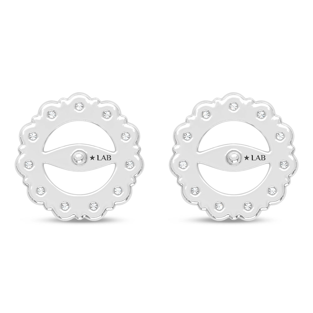 14K White Gold Lab Grown Diamond 3/4 Ct.Tw. Jacket Earrings