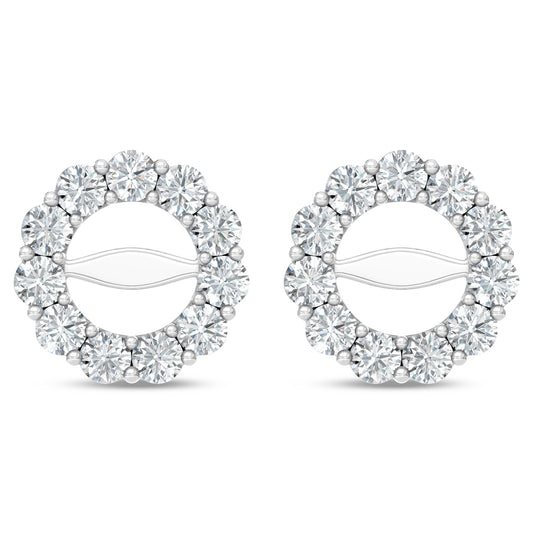 14K White Gold Lab Grown Diamond 1 5/8 Ct.Tw. Jacket Earrings