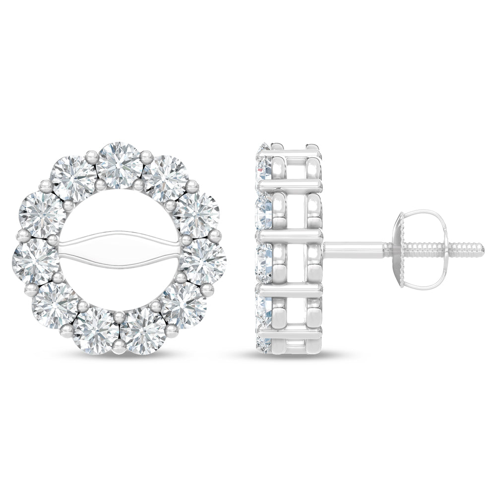 14K White Gold Lab Grown Diamond 1 5/8 Ct.Tw. Jacket Earrings