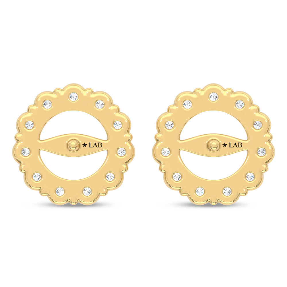 14K Yellow Gold Lab Grown Diamond 1 1/10 Ct.Tw. Jacket Earrings